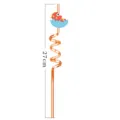Cartoon dinosaur spiral plastic drinking straw reusable colorful kids drinkware 27cm - 7