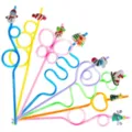 Colorful Christmas cartoon plastic drinking straws set for holiday party and birthday celebration - Style 2 / 24 Pcs/Set