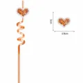 Cannuccia trasparente cuore paillettes flessibile in plastica per festa bar 27cm arancione - Arancione