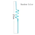 Transparent plastic curly drinking straw for party and bar use, 27cm length assorted color - Random Color