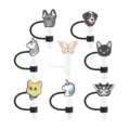 Coperture per cannucce in silicone simpatici topper di animali tappi antipolvere - Modello 4
