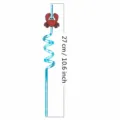 Ocean animal themed spiral drinking straw with cute crab decoration, 27cm kids party straw. - Crab