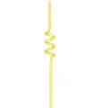 Yellow transparent creative spiral straw, unique PET plastic drinking straw for parties. - Yellow