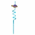 Children's cute cartoon turtle spiral drinking straw, colorful party straw, 27cm long. - Sea Turtle