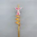 Creative mermaid tail curly drinking straw with pink glitter stars for kids party decor - Orange