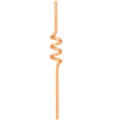 Creative fluorescent orange spiral PET drinking straw, perfect for parties and daily drinks. - Orange