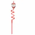 Pajita de fiesta de Navidad dibujos animados Santa Claus decorativa espiral 27cm PVC util - Papá Noel estilo 2