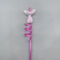 Pink mermaid glitter liquid swirl straw for kids party drinking and bar decoration - Pink