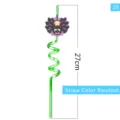 Halloween party decorative crazy straw with cartoon spider, 27cm plastic drink straw. - Style 10