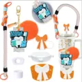 Stanley Becher Silikon Stiefel Gurt Schleife Strohhalm Abdeckung Schlüsselanhänger Set - Kombination 3 (7-teiliges Set)
