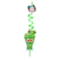 Valentine reusable plastic spiral straw with kiwi smoothie cup design and cute card gift. - With Card / Style 3