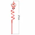 Pajita para fiesta de Navidad con bonito diseño de Papá Noel de PVC cartoon, pajita en espiral roja. - Estilo Papá Noel Cuatro