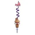Valentine's day plastic spiral drinking straw with cute sundae card kids party gift - With Card / Style 4