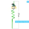 Halloween party decorative plastic curly drinking straw with funny cartoon witch 27cm - Style 15