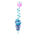 Cute Valentine plastic curly drinking straw with heart charm cute gift for kids party. - Style 9