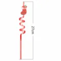 Paja de beber en espiral de PVC para fiesta navideña con decoración de calcetín 27cm - Estilo Calcetín de Navidad y Muñeco de Nieve