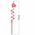 Pajita de fiesta de Navidad de PVC pajita espiral roja con decoracion de guante de 27cm - Estilo Manoplas de Navidad