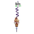 Reusable plastic spiral straw with Valentine's Day ice cream card cute party gift for kids - Style 12