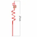 Pajita de fiesta de navidad en espiral con bonita decoración de PVC bastón 27cm - Estilo Bastón de Caramelo Uno