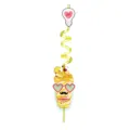 Valentine's Day novelty curly plastic drinking straw with cute pineapple card and gift design. - Style 15