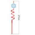 Pajita para fiesta de navidad con copo de nieve y diseño en espiral, pajita de PVC de 27 cm de largo - Estilo Copo de Nieve Azul