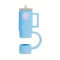 Silicone straw cover cute daisy tumbler shape dustproof straw cap reusable drinking accessory - Cup Shape / 10mm / Blue