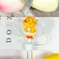Cute funny duck straw cover acrylic wings dust cap creative cartoon drinkware accessories - Pattern 3