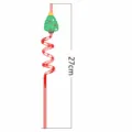 Paja de beber diseño árbol de navidad de dibujos animados, paja de plástico en espiral. - Estilo Árbol de Navidad Tres