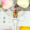 Cute cartoon winged animal straw cover, creative acrylic dustproof cap for daily drinkware. - Pattern 6
