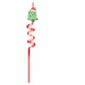 Pajita de dibujos animados de fiesta de navidad con linda decoración y 27cm de longitud. - Estilo Árbol de Navidad Cuatro