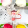 Cute funny angel wings straw cover silicone dust cap creative drinking straw topper. - Pattern 9