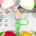 Cute cartoon acrylic wing straw topper, funny sausage mouth straw cover dust cap design. - Pattern 11