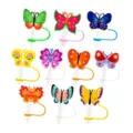 Simpatici copricanna in silicone con farfalla per bicchieri da 30 e 40 oz, punte da 10 mm - Design a Farfalla