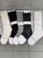 IOULOR Japanse Gerimpelde Beenwarmers Stapelende Sokken Zachte Geplooide Voetloze Sokken - Eén maat / Zwart