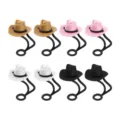 Mini Cowboyhut Silikon Strohhalm Abdeckungen Set, bunte Becher Strohhalm Topper fuer Tassen - Stil 2