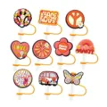 Simpatico copri cannuccia in silicone 10mm stile hippie retro per grandi bicchieri - Stile Retro