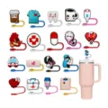Süße medizinische Silikon Strohhalm Aufsätze für 30oz 40oz Becher 10mm wiederverwendbar. - Medizin-Stil (Stil 6)
