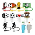 Silikon Strohhalm Abdeckungen für Stanley 30oz 40oz Becher, Fußball Design Topper. - Fußball-Stil (Stil 7)