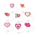 Copri cannucce in silicone a forma di cuore simpatici tappi antipolvere set di - Modello 6