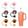 Silicone cat paw straw covers for 40oz tumblers, cute straw topper caps in assorted colors. - Style 2