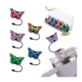 Cute silicone butterfly straw covers for tumblers, colorful reusable straw charms cap decor. - Style 1