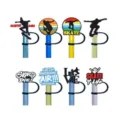 Χαριτωμένο Καπάκι Καλαμακιού Σιλικόνης Design Skateboard Προστατευτικό για Κούπα Stanley - Θέμα Σκεϊτμπόρντ
