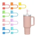 Stainless steel tumbler with silicone straw covers set for 40oz insulated cup variants. - Style 6
