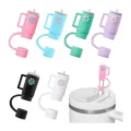 Cute silicone straw cover for Stanley cup, mini tumbler shape with daisy flower decoration. - Style 11