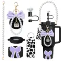 Accessories set for Stanley cup with pearl strap, bow keychain and lipstick pouch. - Picture 4