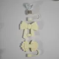 Lebensmittelechte Silikon-Strohhalmabdeckungen mit niedlichen Schleifen und Diamantaufsätzen. - Weiß