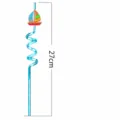 Children plastic spiral drinking straw with cute sailboat topper, 27cm long blue party straw. - Style 2