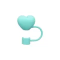 Mint Green Heart Straw Cover Cute Silicone Dust Proof Plug for Tumbler Cups Variant - 10mm / Cyan 10mm