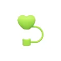Green heart silicone straw cover, cute dust proof plug cap for reusable tumblers cups. - 10mm / Grass Green 10mm