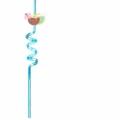 Sommer Strand Thema gelockter Plastik Trinkhalm mit Kokosnuss Dekor, blaue 27cm Variante. - Stil 5